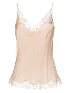 Carine Gilson Calais Caudry-lace silk camisole - Tons neutres