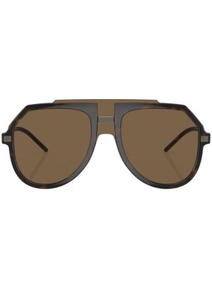 Dolce & Gabbana Eyewear lunettes de soleil à effet écaille de tortue - Vert