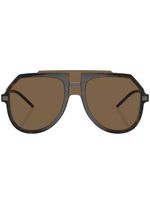 Dolce & Gabbana Eyewear tortoiseshell-effect aviator-frame sunglasses - Vert