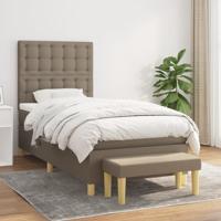Boxspring met matras stof taupe 90x190 cm