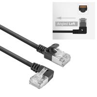 ACT DA1901 U/FTP CAT6A LSZH Slimline Patchkabel | RJ45 Connectoren Recht naar 90° Haaks Links | Zwart | 1 meter - thumbnail