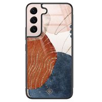 Samsung Galaxy S22 glazen hardcase - Abstract terracotta