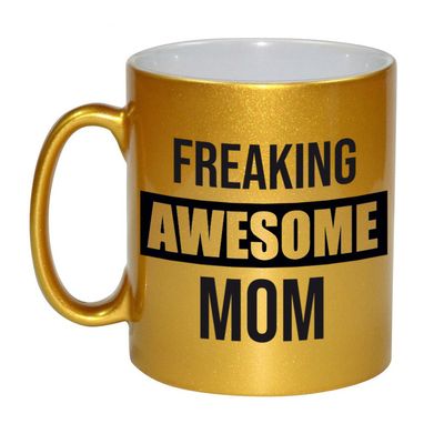 Moeder cadeau gouden mok / beker freaking awesome mom Moeder cadeau gouden mok / beker freaking awesome mom