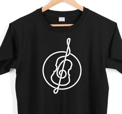 Line art cello ontwerp t-shirt