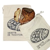 OTIX Herbruikbare Broodzakken - voor Zelfgebakken Brood - 2 stuks - Katoen - Beige - 36x26cm - thumbnail
