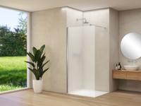 Inloopdouche Van Rijn Products ST01 120x200 cm 8 mm Satijnglas Incl. Beslag met Muurprofiel en Stabilisatiestang Geborsteld RVS