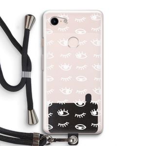 Eye pattern #3: Pixel 3 Transparant Hoesje met koord