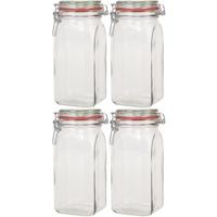 Weckpot - 4x stuks - 1500 ml - 1,5L - inmaakpot - met rubberen ring