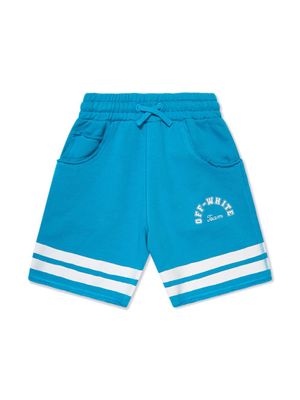 Off-White Kids short en jersey à logo imprimé - Bleu