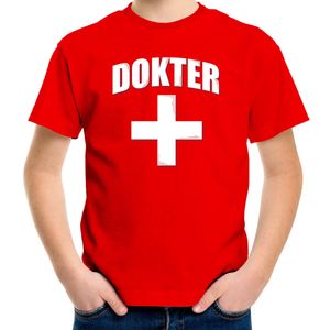 Dokter met kruis verkleed t-shirt rood voor kinderen XL (158-164)  -
