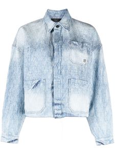 AMIRI veste en jean délavé à motif monogrammé - Bleu