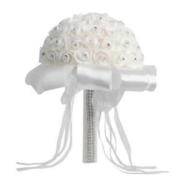 Bruid Holding boeket creatieve simulatie Holding boeket bruiloft benodigdheden (wit)