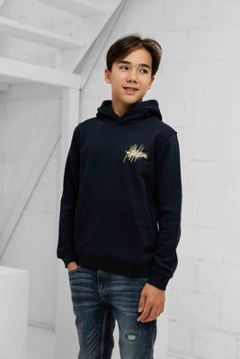 Malelions Splash Hoodie Kids Donkerblauw/Geel - Maat 116 - Kleur: Donkerblauw | Soccerfanshop