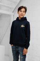 Malelions Splash Hoodie Kids Donkerblauw/Geel - Maat 128 - Kleur: Donkerblauw | Soccerfanshop