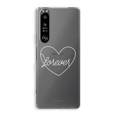 Forever heart pastel: Sony Xperia 1 III Transparant Hoesje