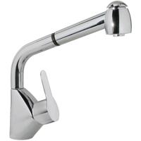 Keukenkraan Tres BM | Opbouw | 360° Draaibaar | Uitrekbare sproeier | Mengkraan | 1-hendel | Rond | Chroom