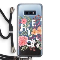 Hello in flowers: Samsung Galaxy S10e Transparant Hoesje met koord