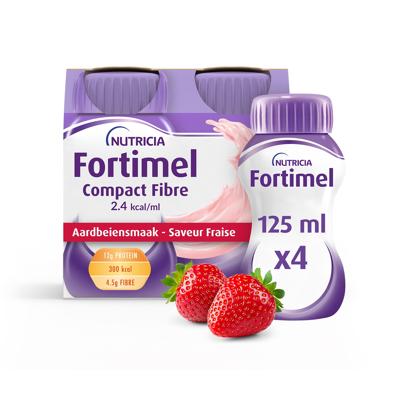 Fortimel Compact Fiber 2.4kcal Aardbei 4x125ml