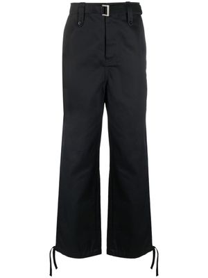 sacai pantalon droit à taille ceinturée - Bleu