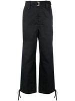 sacai pantalon droit à taille ceinturée - Bleu