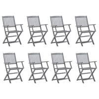 Tuinstoelen 8 st inklapbaar massief acaciahout