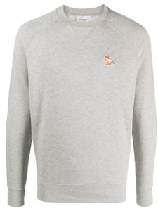 Maison Kitsuné sweat en coton à patch logo - Gris