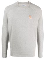 Maison Kitsuné sweat en coton à patch logo - Gris