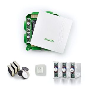 Duco All-in-one pakket met DucoBox Focus, 2 CO2 regelkleppen, vocht regelklep, bedieningsschakelaar en Silent Plus Pakket 0000-4642