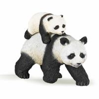Plastic speelgoed figuur panda met baby 8 cm - thumbnail