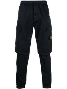 Stone Island pantalon cargo à patch Compass - Bleu