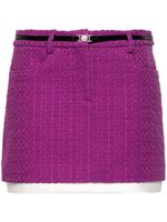 Maje minijupe en tweed à taille ceinturée - Violet