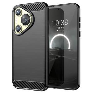 Huawei Pura 70 Geborsteld TPU Hoesje - Koolstofvezel - Zwart