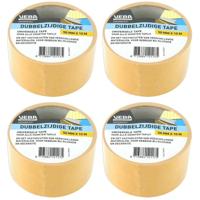Dubbelzijdige tape - 4x - tapijttape - 50 mm x 10 m - Bruin - Universeel - Dubbelzijdig tapijt plakb