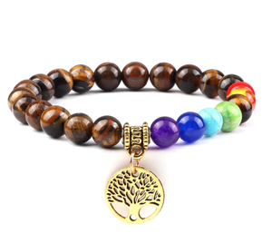 Armband Chakra tijgeroog met levensboom - Sieraden - Spiritueelboek.nl