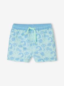 Bedrukte zwemshort voor babyjongens turquoiseblauw