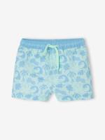Bedrukte zwemshort voor babyjongens turquoiseblauw