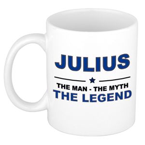 Naam cadeau mok/ beker Julius The man, The myth the legend 300 ml   -