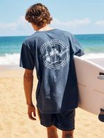 Mannen Surfen Toevlucht Kokosnootboom Afdrukken Kort Mouw Tee - thumbnail
