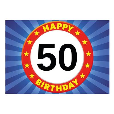50 jaar verjaardagskaart - ansichtkaart - wenskaart - Happy Birthday - A5 formaat - extra groot 50 jaar verjaardagskaart - ansichtkaart - wenskaart - Happy Birthday - A5 formaat - extra groot