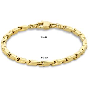 Armband Fantasieschakel geelgoud massief 4,6 mm 21 cm