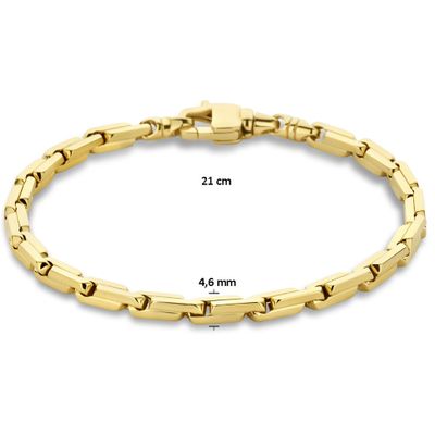 Armband Fantasieschakel geelgoud massief 4,6 mm 21 cm