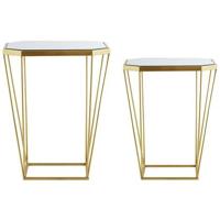 Beliani - SIERRA - Salontafel set - Goud - Glas