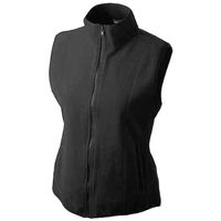 Fleece outdoor bodywarmer zwart voor dames - thumbnail