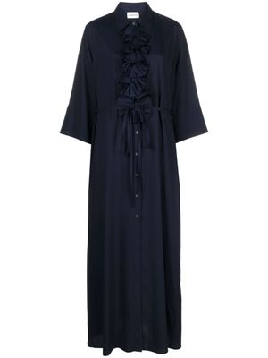 P.A.R.O.S.H. robe-chemise à détails plissés - Bleu