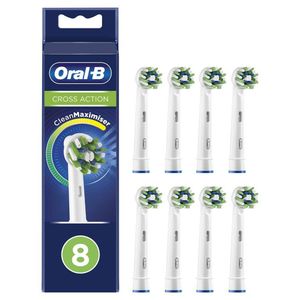 Oral-B opzetborstels CrossAction wit - 8 stuks