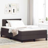 Boxspringbed met matras Donkerbruin 120 x 190 cm Stof