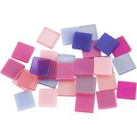 100x Mozaiek tegels kunsthars paars/roze 10x10   - - thumbnail