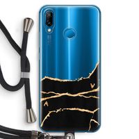 Gouden marmer: Huawei P20 Lite Transparant Hoesje met koord