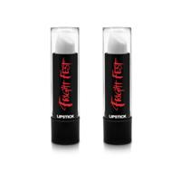 Lippenstift/lipstick - 2x - wit - 4,5 gram - Schmink - Halloween/carnaval