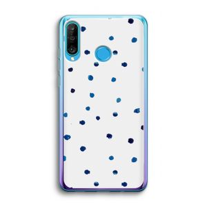 Blauwe stippen: Huawei P30 Lite Transparant Hoesje